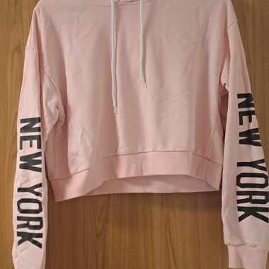 Pink Cropped Hoodie