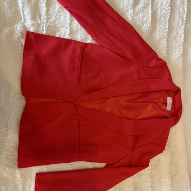 Red suit jacket