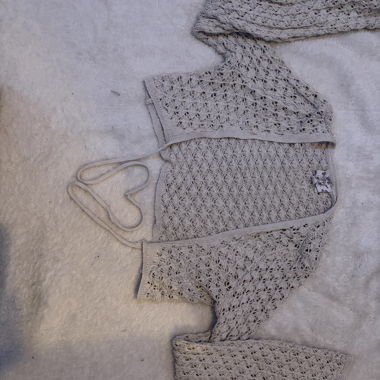 Gehäkeltes Damen-Set Grau