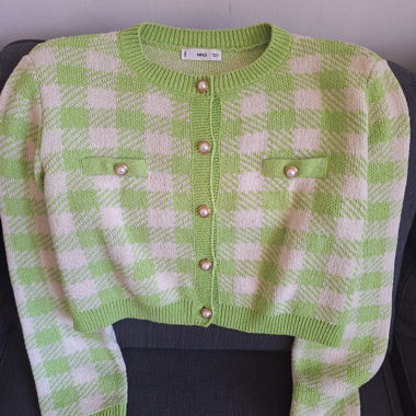 Cardigan en maille vert Mango