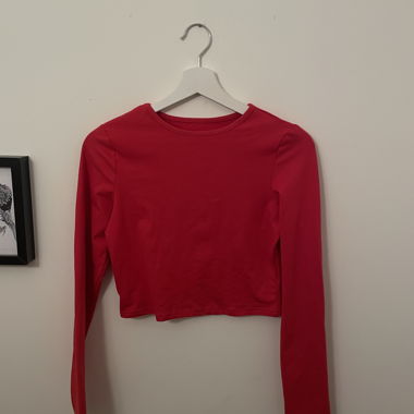 Red longsleeve cropped