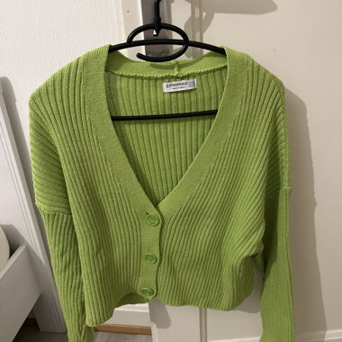 Cardigan in maglia verde