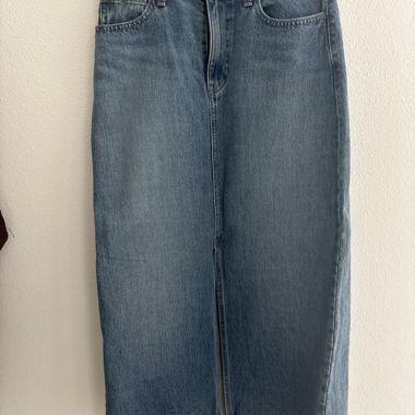 Blauer Denim-Midirock