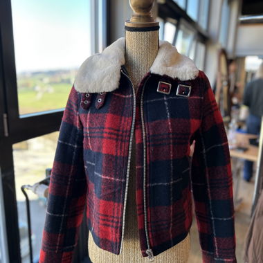 Trucker jacket - checkered - XS women's