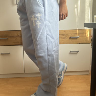 Blue Joggers with Cross