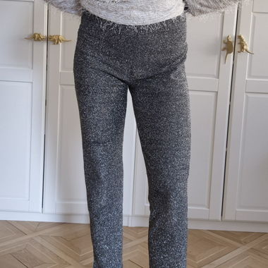 Glitter trousers, black/silver