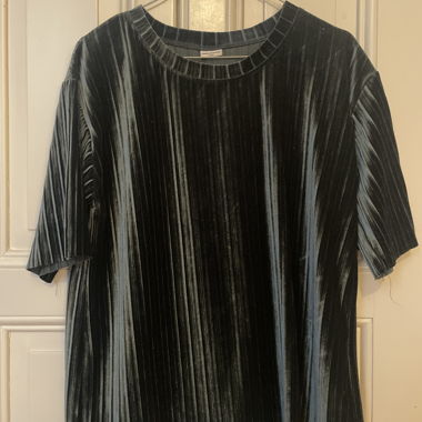 Velvet Pleated T-Shirt
