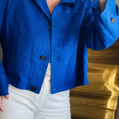 Veste en lin oversize courte Zara