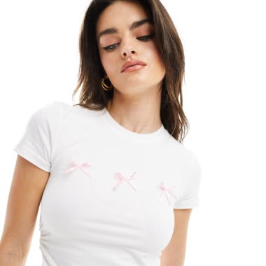 Coquette bow cropped top 