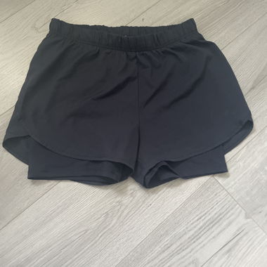 Short de sport bleu-gris double couche