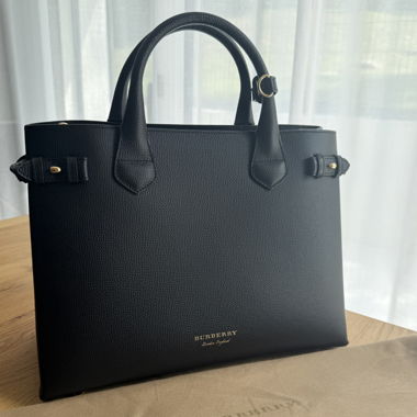Borsa tote Banker Burberry crossbody nera