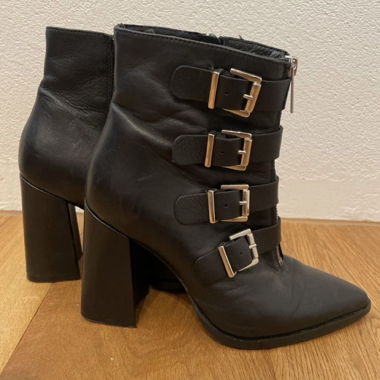 Black Ankle Boots with Block Heel