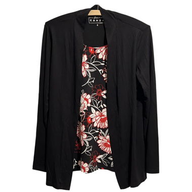 Black floral cardigan 