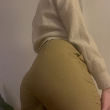 Pantaloni vita alta color senape