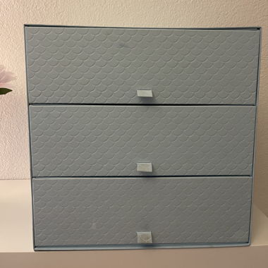 Piccolo Organizer a Cassetti in Celeste
