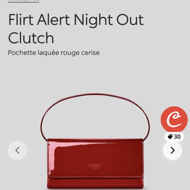 kiko - Flirt Alert Night Out Clutch, Pochette in vernice rosso ciliegia