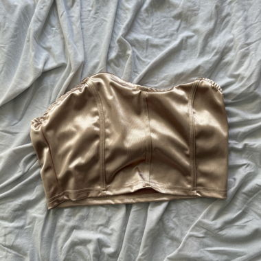 shiny crop top corset