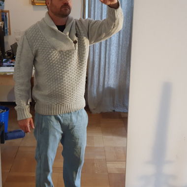 Maglione lavorato a maglia beige