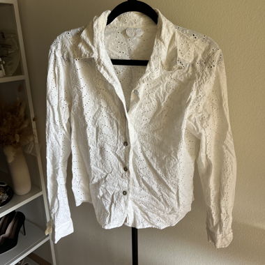 White eyelet blouse
