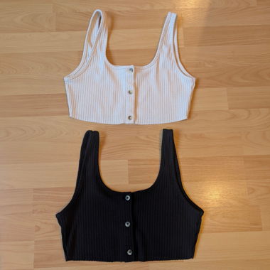 Topshop Crop Top a coste, confezione da 2