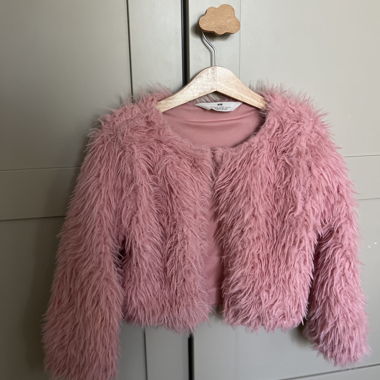 Pink faux fur jacket