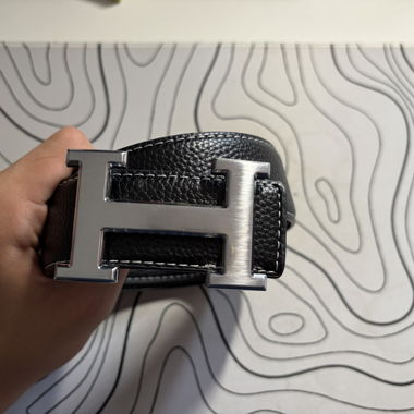 Ceinture en cuir noir Hermès 