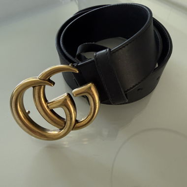 Gucci GG Marmont Belt Black Gold – Size 75/30