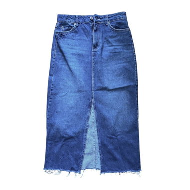 Gonna midi in denim con spacco