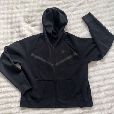Felpa con cappuccio con zip Nike nera L-Tall