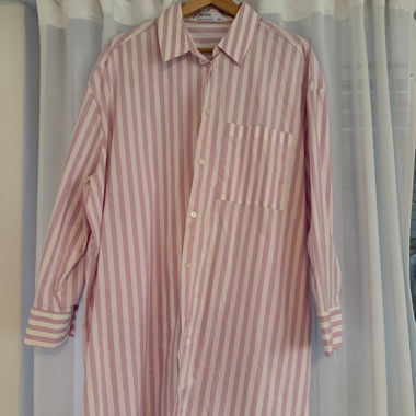 Camicia rosa/bianca a righe