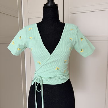 Top portefeuille ZARA à fleurs menthe