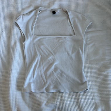 white square neck line top