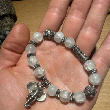 Elefant Armbandkette - Metall/Gestein