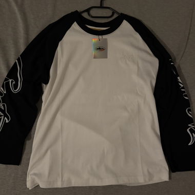 Langarmshirt schwarz/weiss