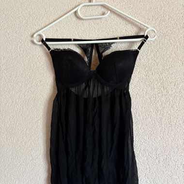 Schwarzes Negligee-Set