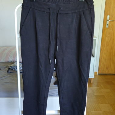 Black fabric trousers