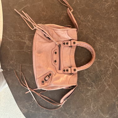 BALENCIAGA CITY BAG Pink leather handbag