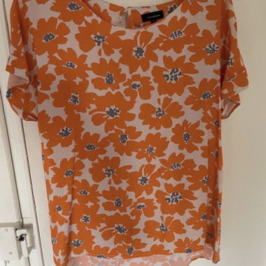 Chemisier orange à manches courtes taille M