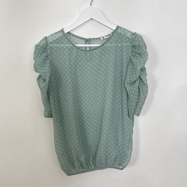 Green Polka Dot Blouse