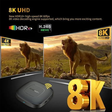 neuste Android 14 TV BOX braucht kein Strom, offen