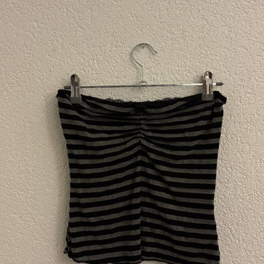 Top bandeau nero a righe