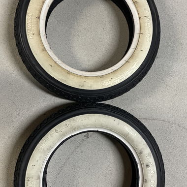2 Kenda whitewall tyres 3.50-10