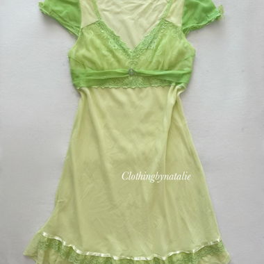 Slip in chiffon verde fata Taglia S