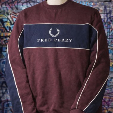Felpa Fred Perry bordeaux L