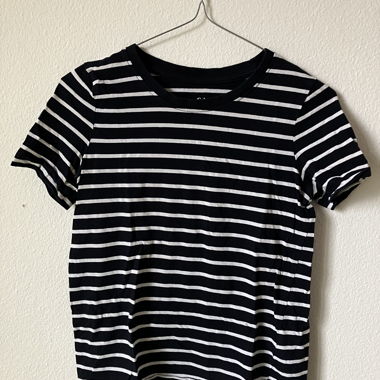 Black-and-white striped T-shirt