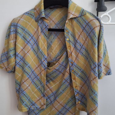 John Galliano kariertes Zweiteiler-Top