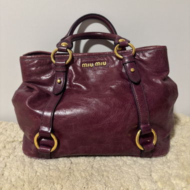 Borsa in pelle Miu Miu bordeaux