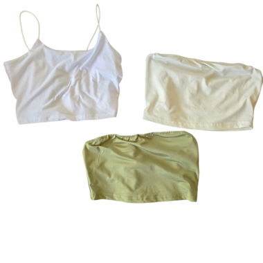 3er crop top set 