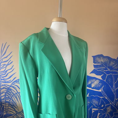 Blazer 40 aus Seide grün