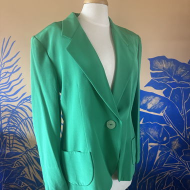 Blazer 40 aus Seide grün